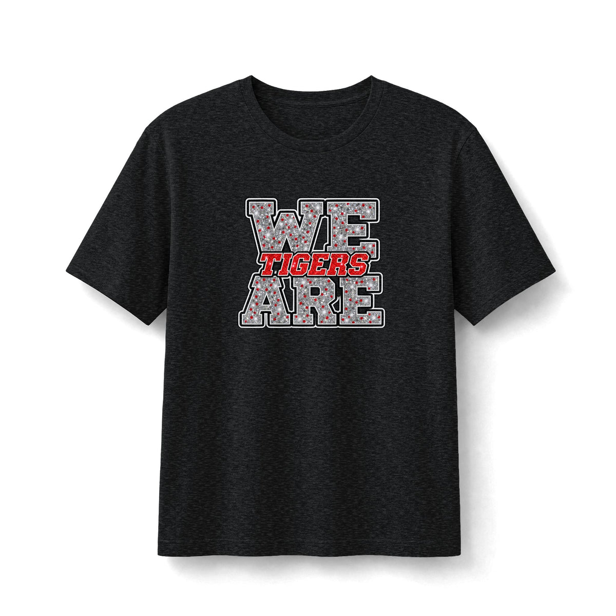 We are Tigers Red & Silver Sparkle Bella+Canvas Tee