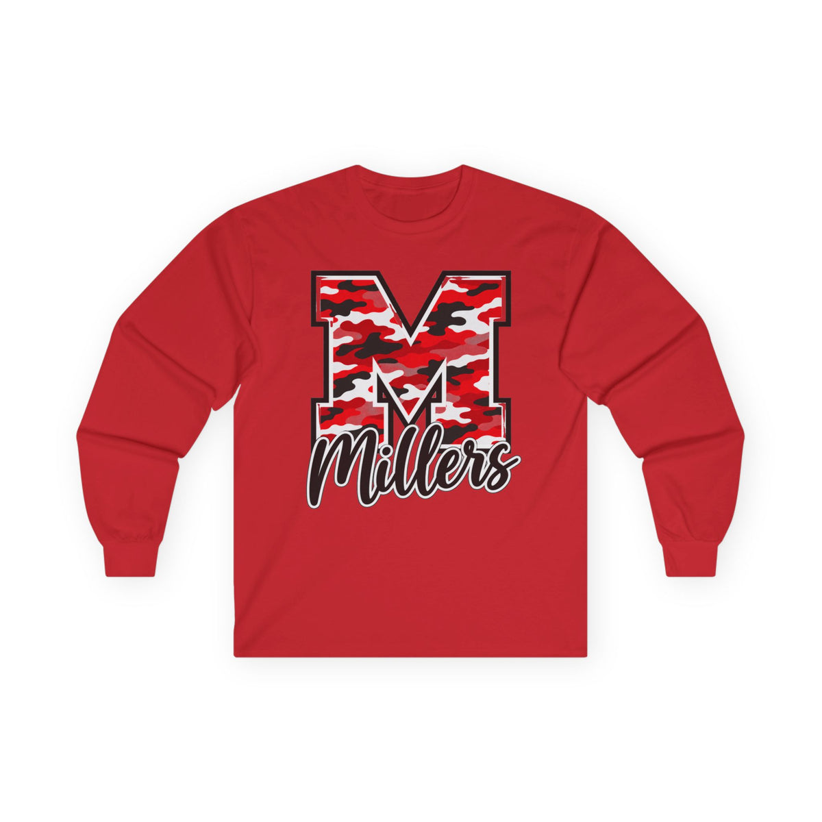 Millers Red Camo "M" Long Sleeve Tee