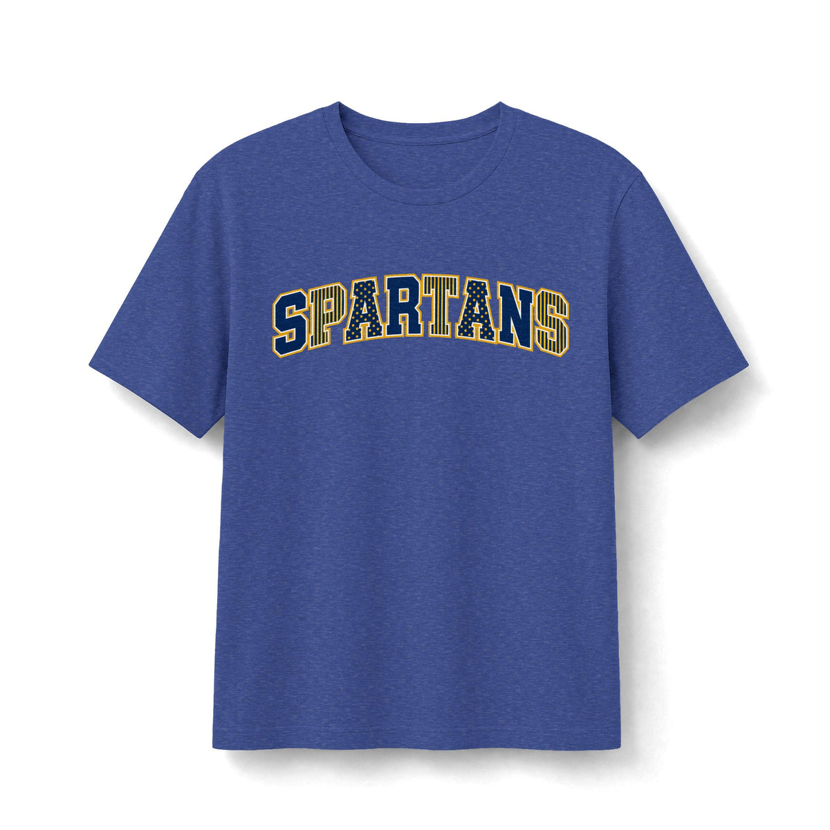 Spartans Mixed-Pattern T-Shirt - Navy and Gold Academy Tee