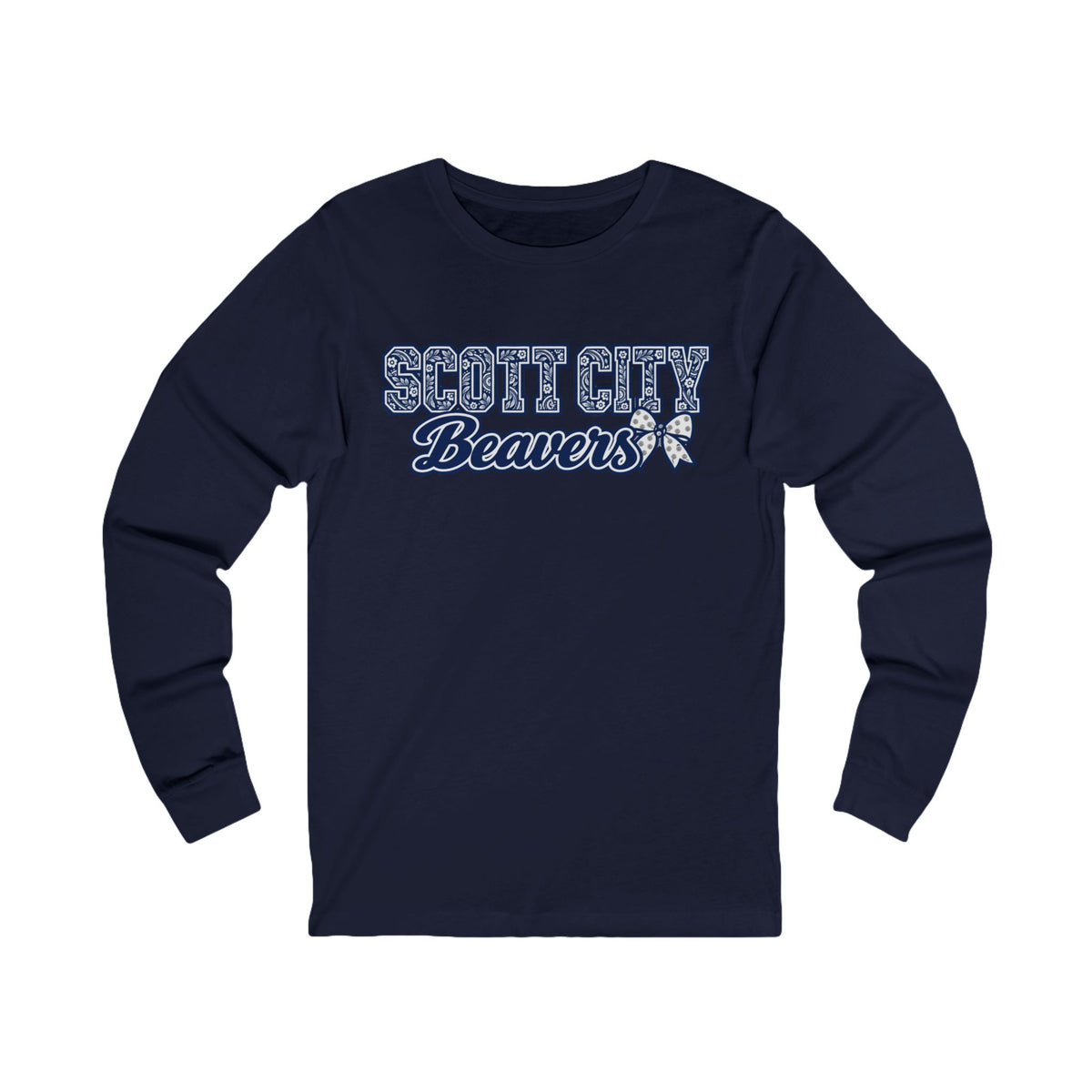 Scott City Beavers Paisley Bow Long Sleeve Tee