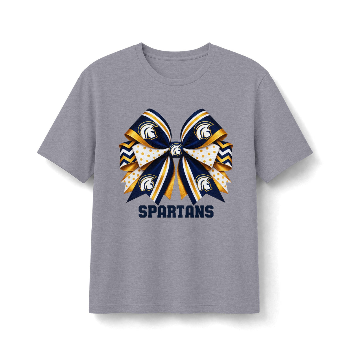 Academy of Blanchard Spartans Bow T-Shirt - Navy and Gold School Tee
