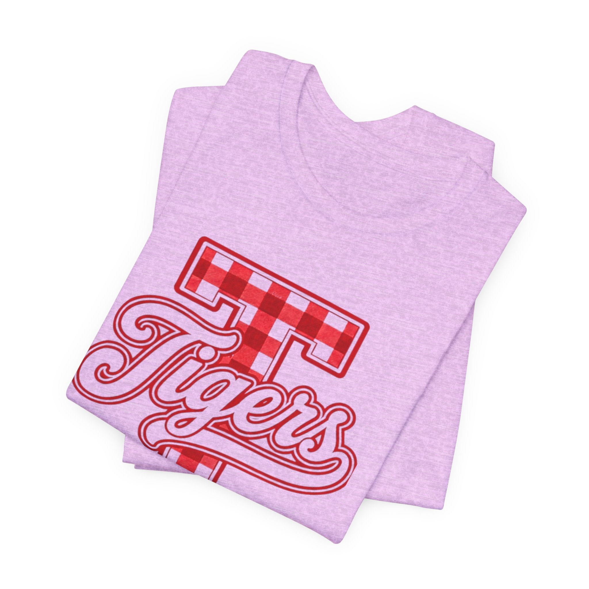 Tigers Plaid Varsity Tee - Preppy Script T-Shirt