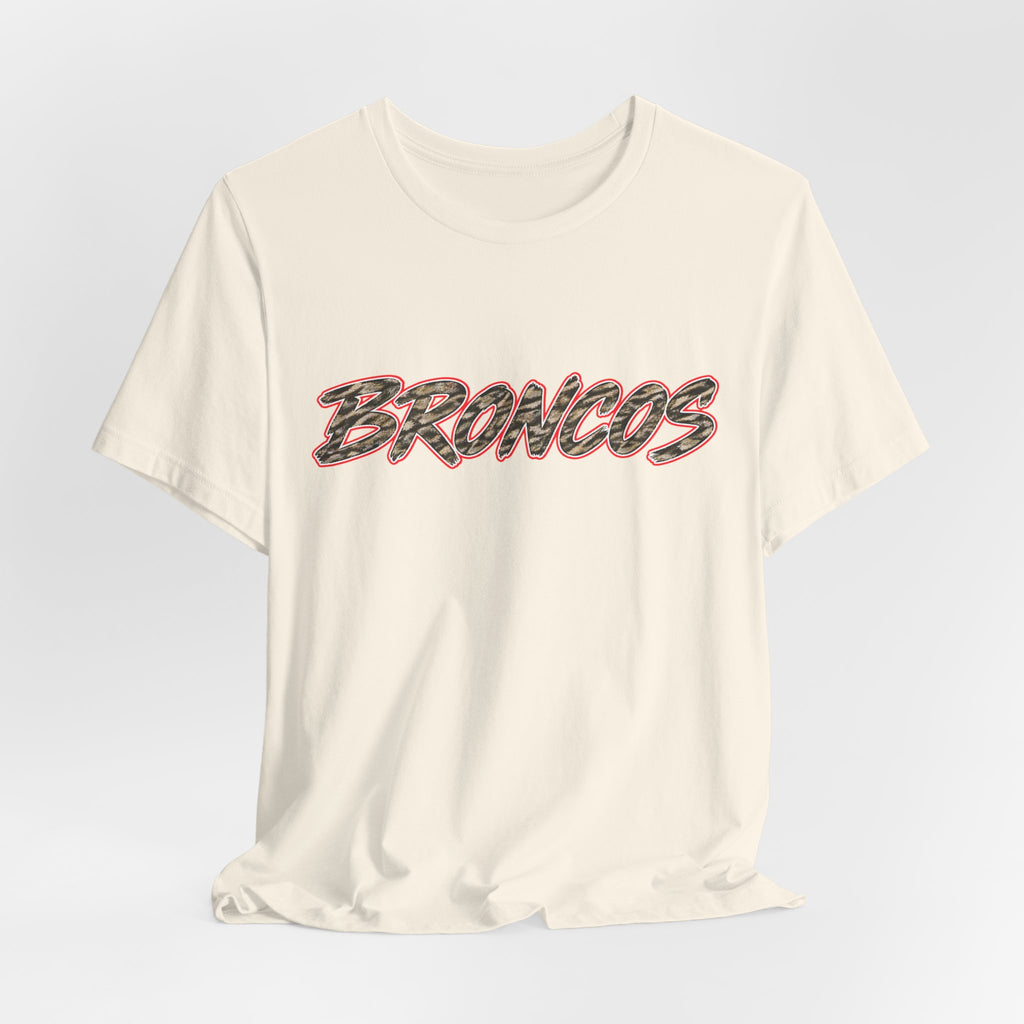 BRONCOS Leopard Print Unisex Tee - Bella+Canvas 3001