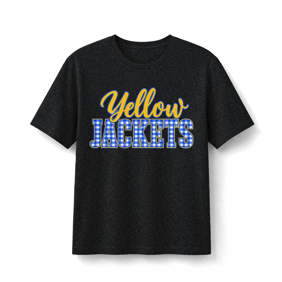 Yellow Jackets Blue Plaid Graphic Tee