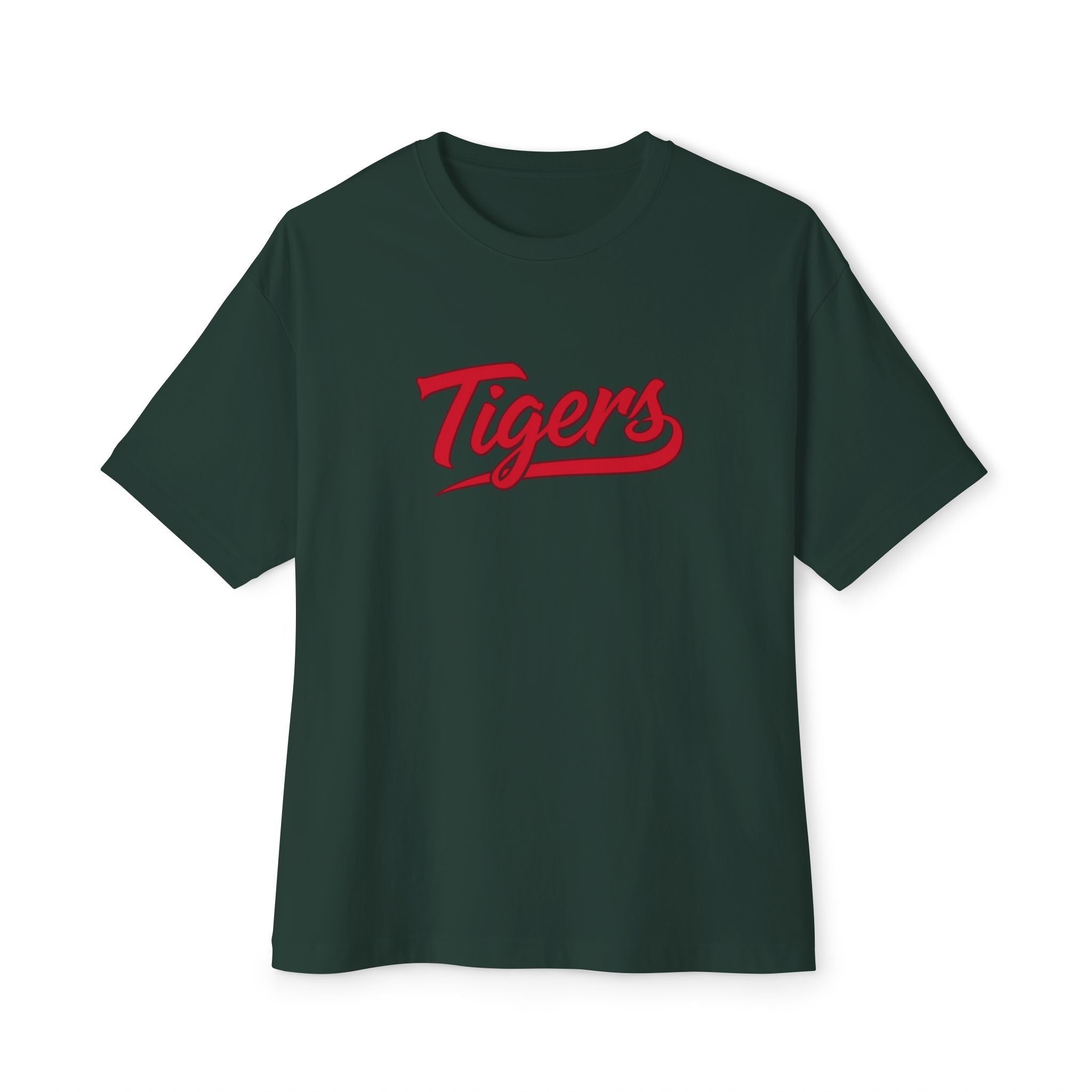 Tigers Script Tee | White oversized boxy T-shirt
