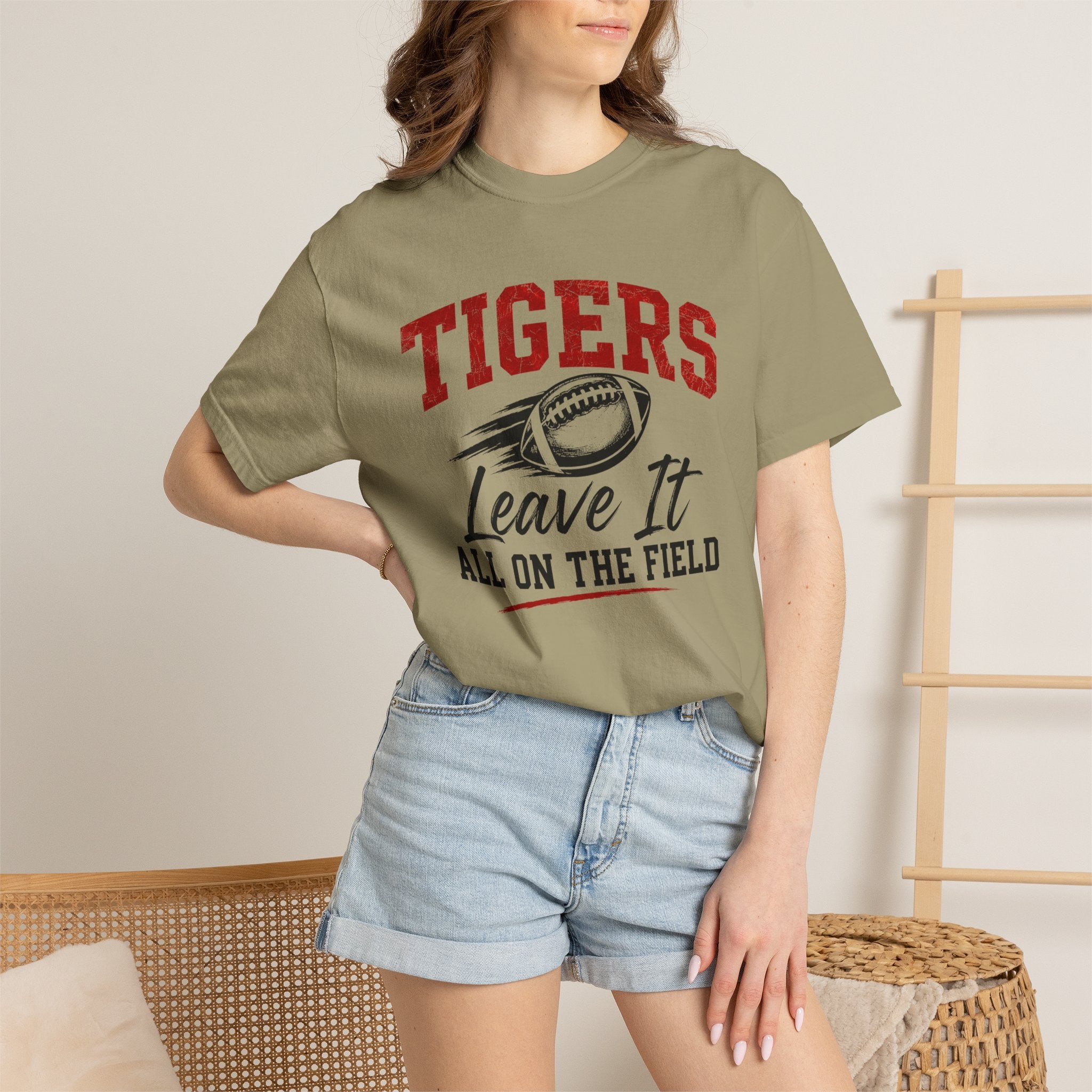 Tigers Leave It All on the Field/Comfort Colors Football Tee