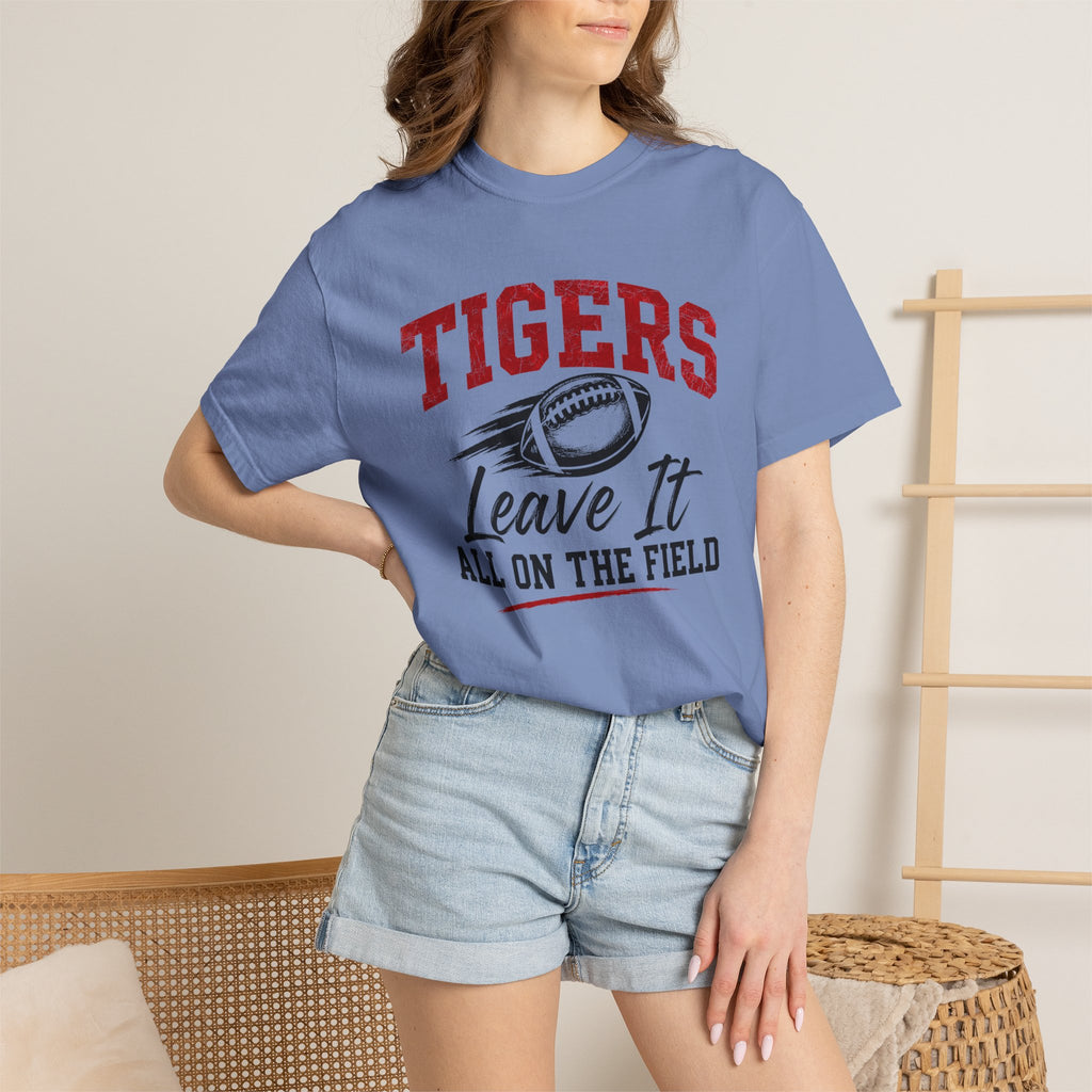 Tigers Leave It All on the Field/Comfort Colors Football Tee
