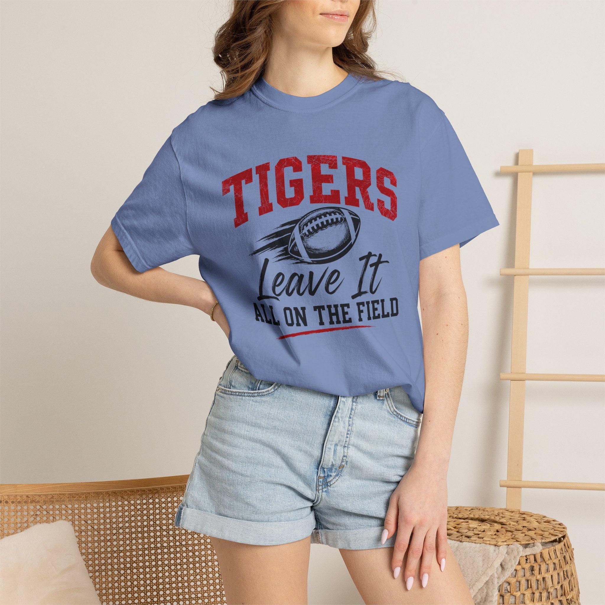 Tigers Leave It All on the Field/Comfort Colors Football Tee