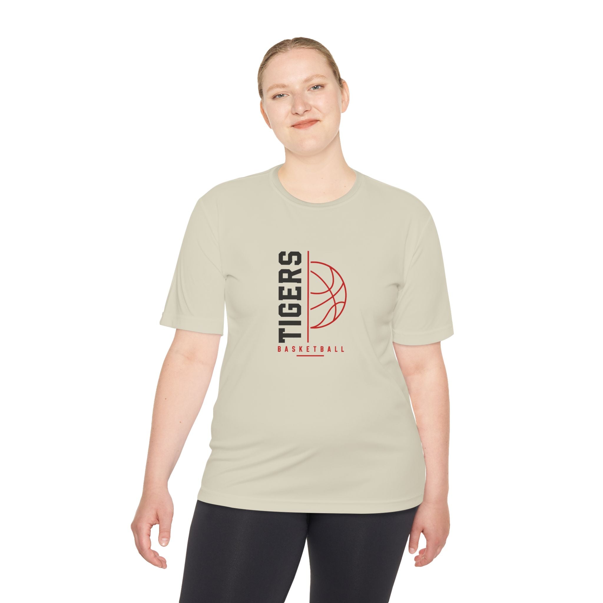 Tigers Basketball Tee - Vertical Logo Moisture-Wicking Shirt