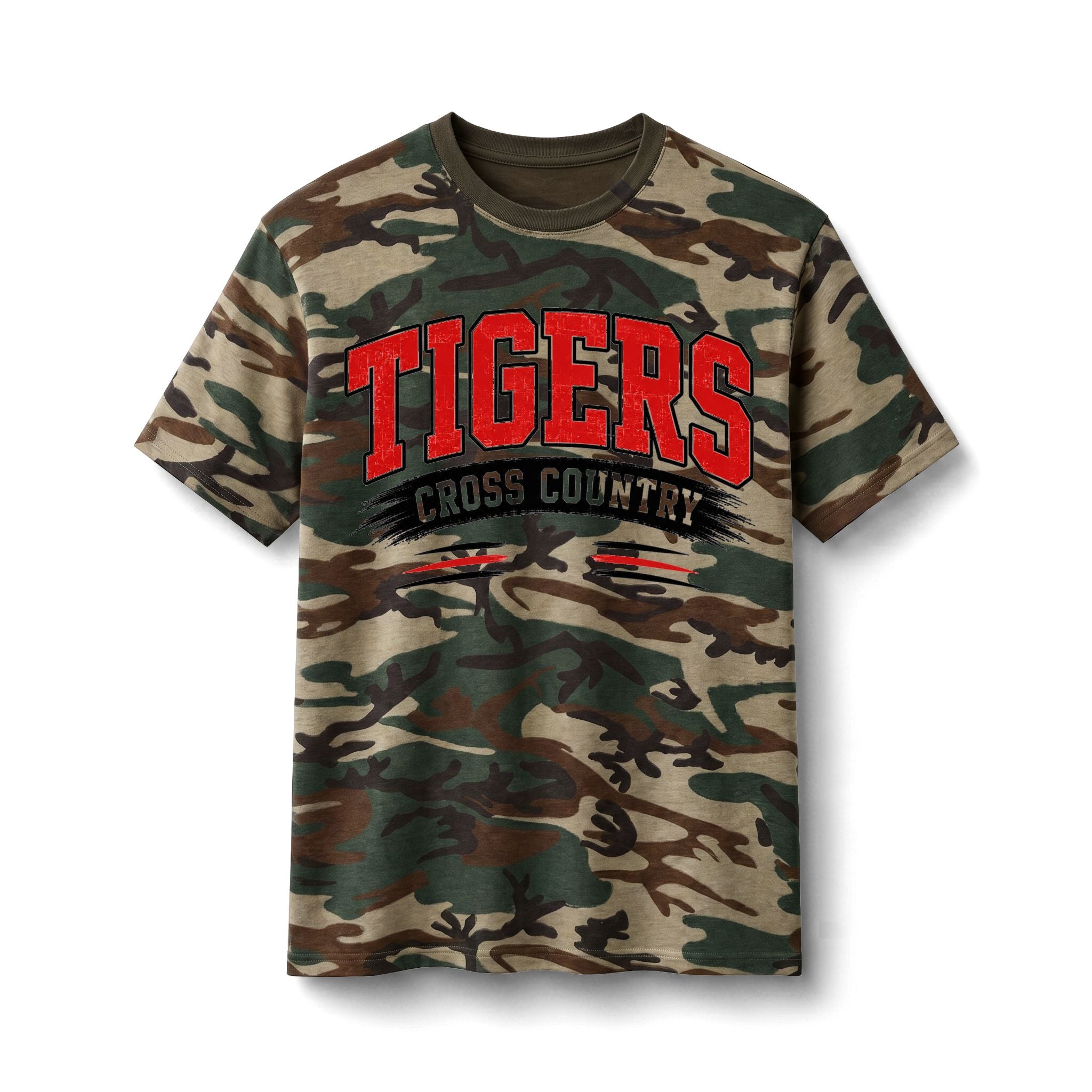 Tigers Cross Country Camo Unisex Tee