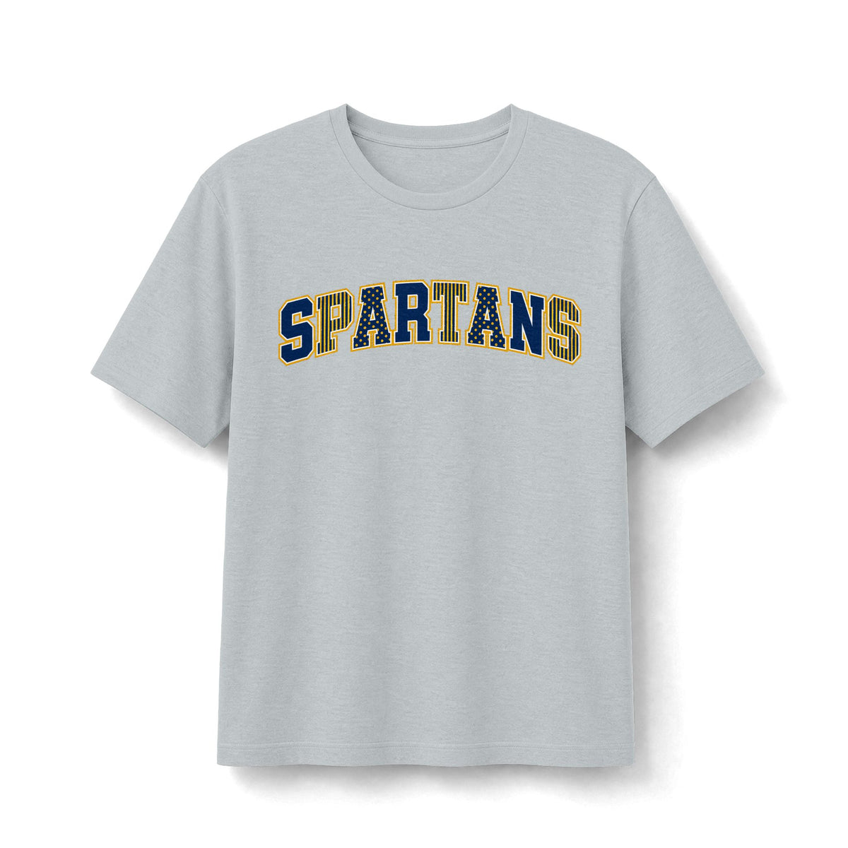Spartans Mixed-Pattern T-Shirt - Navy and Gold Academy Tee
