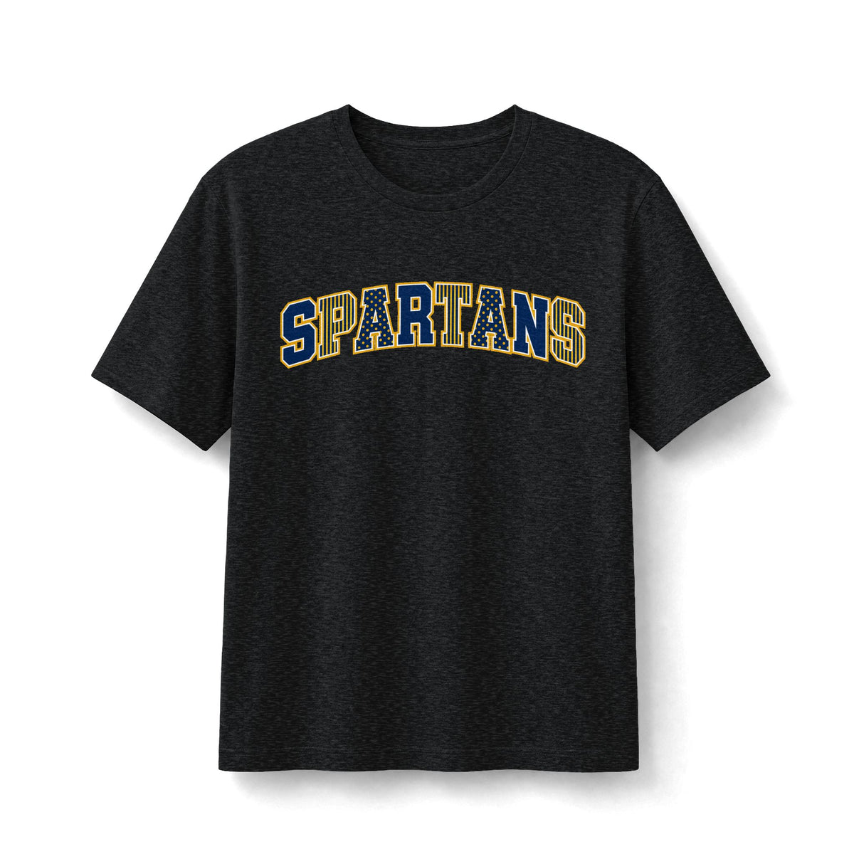 Spartans Mixed-Pattern T-Shirt - Navy and Gold Academy Tee