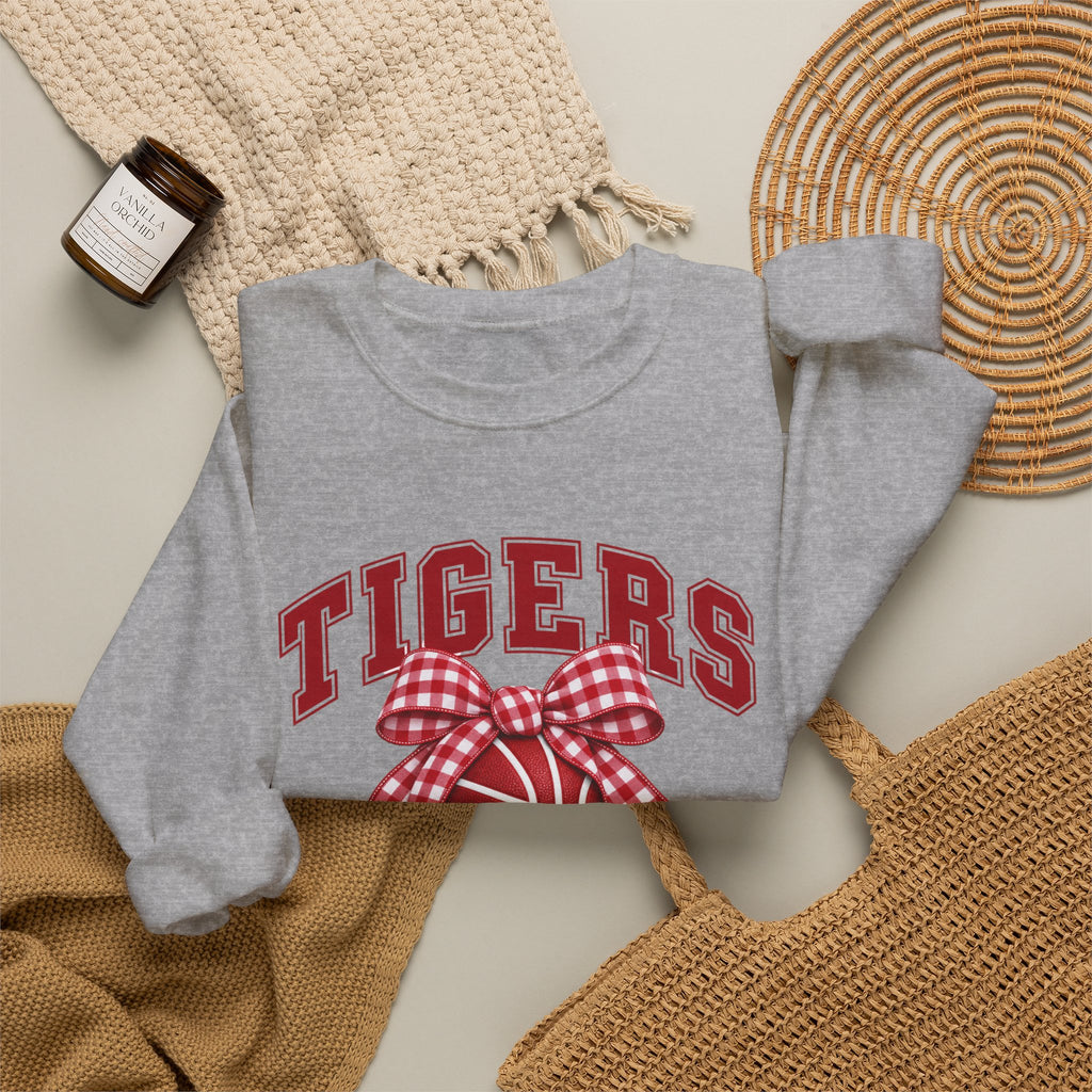 Tigers Basketball Bow Crewneck Sweatshirt