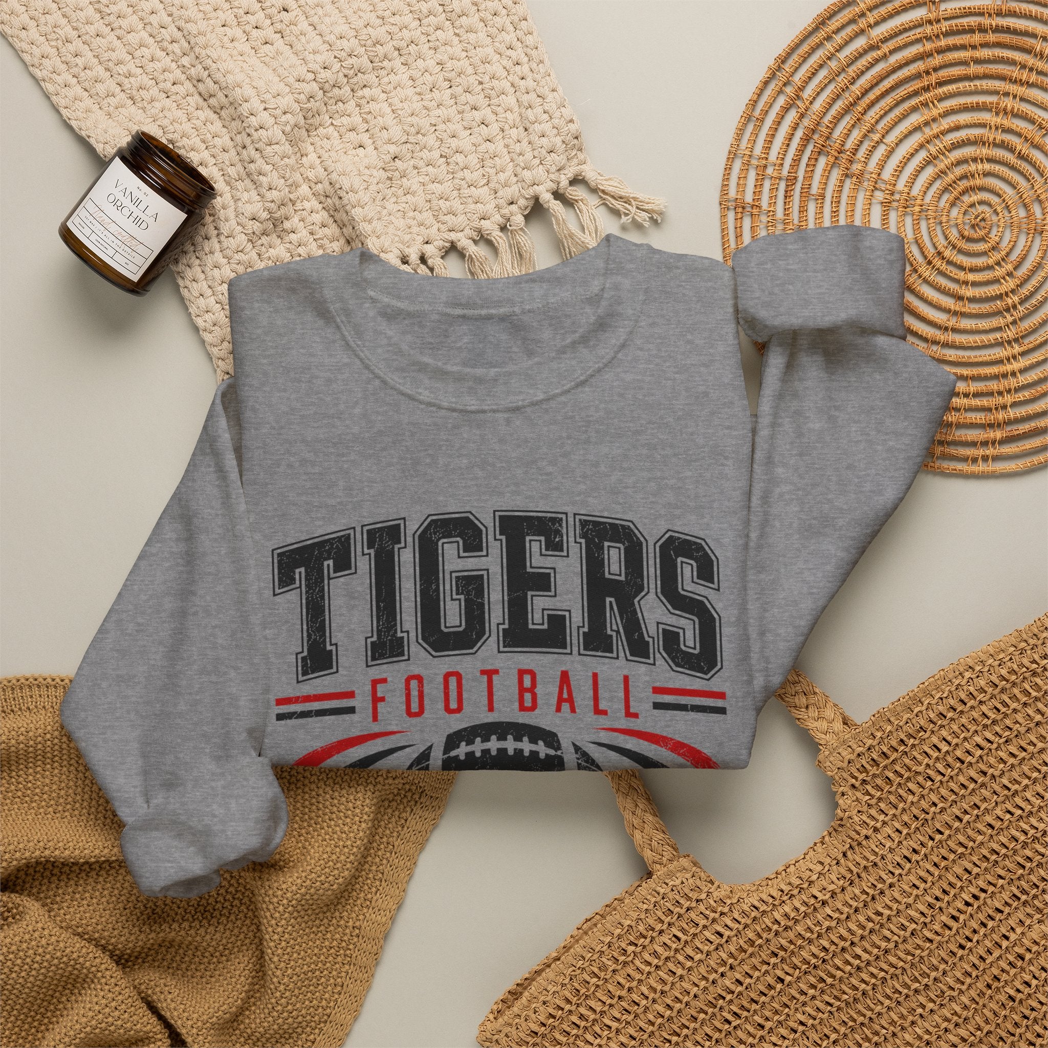 Tigers Football Vintage Logo Sweatshirt | Team Spirit Pullover