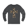 Camo Cross Long Sleeve Tee-Bella+Canvas