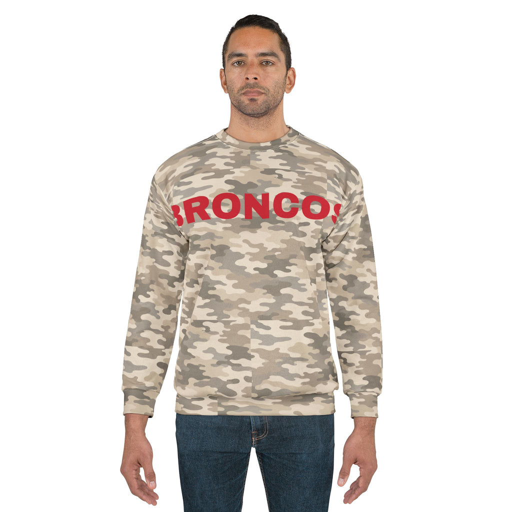 BRONCOS Camo Sweatshirt | Beige Camouflage Crewneck
