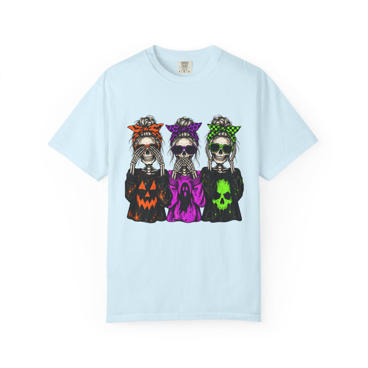 Halloween Skeletons T-Shirt - Colorful Spooky Graphic Tee