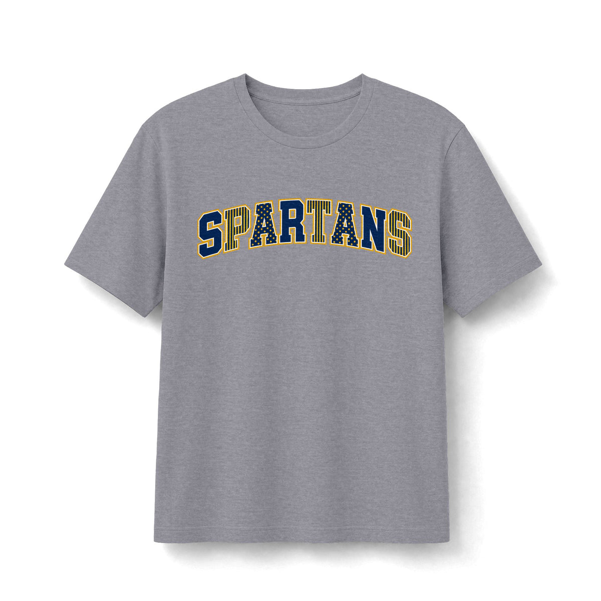 Spartans Mixed-Pattern T-Shirt - Navy and Gold Academy Tee