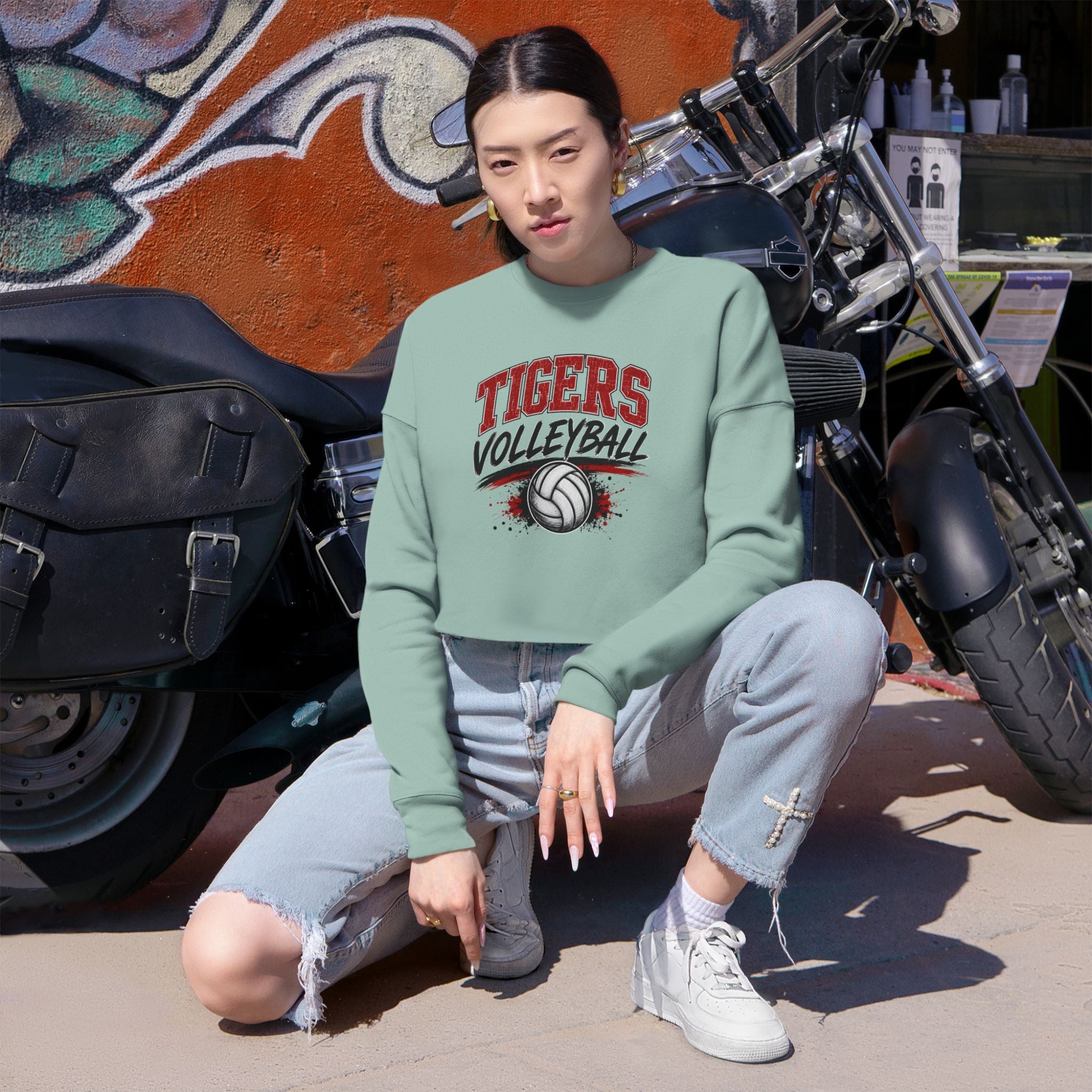 Tigers Volleyball Cropped Sweatshirt