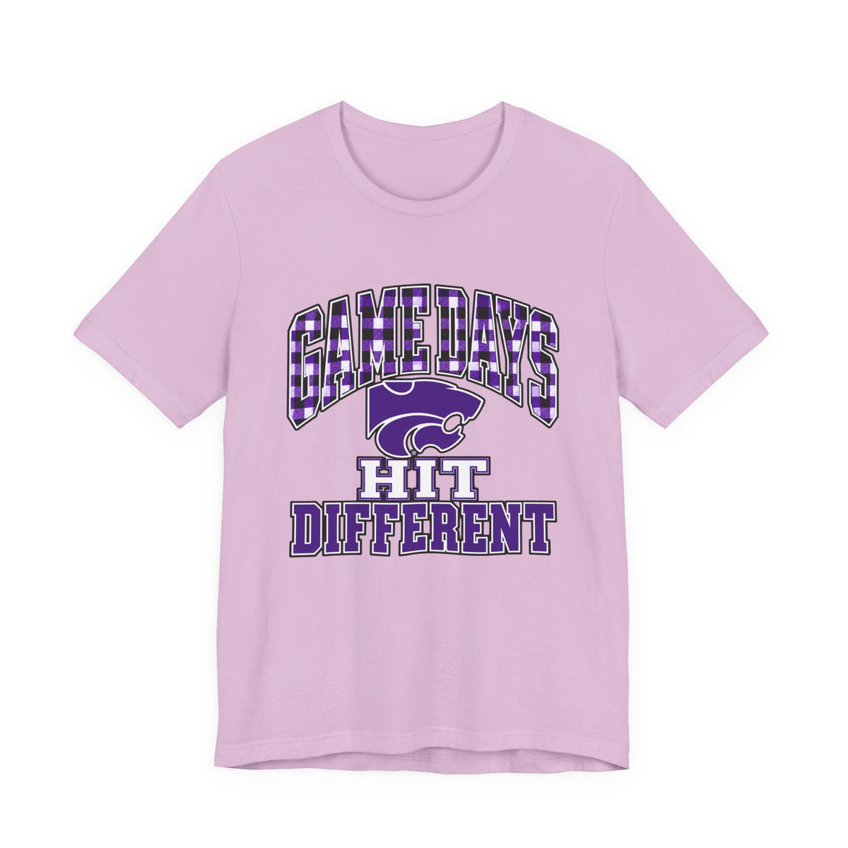 Game Days Hit Different Wildcats Tee - Purple Plaid Game Day Shirt