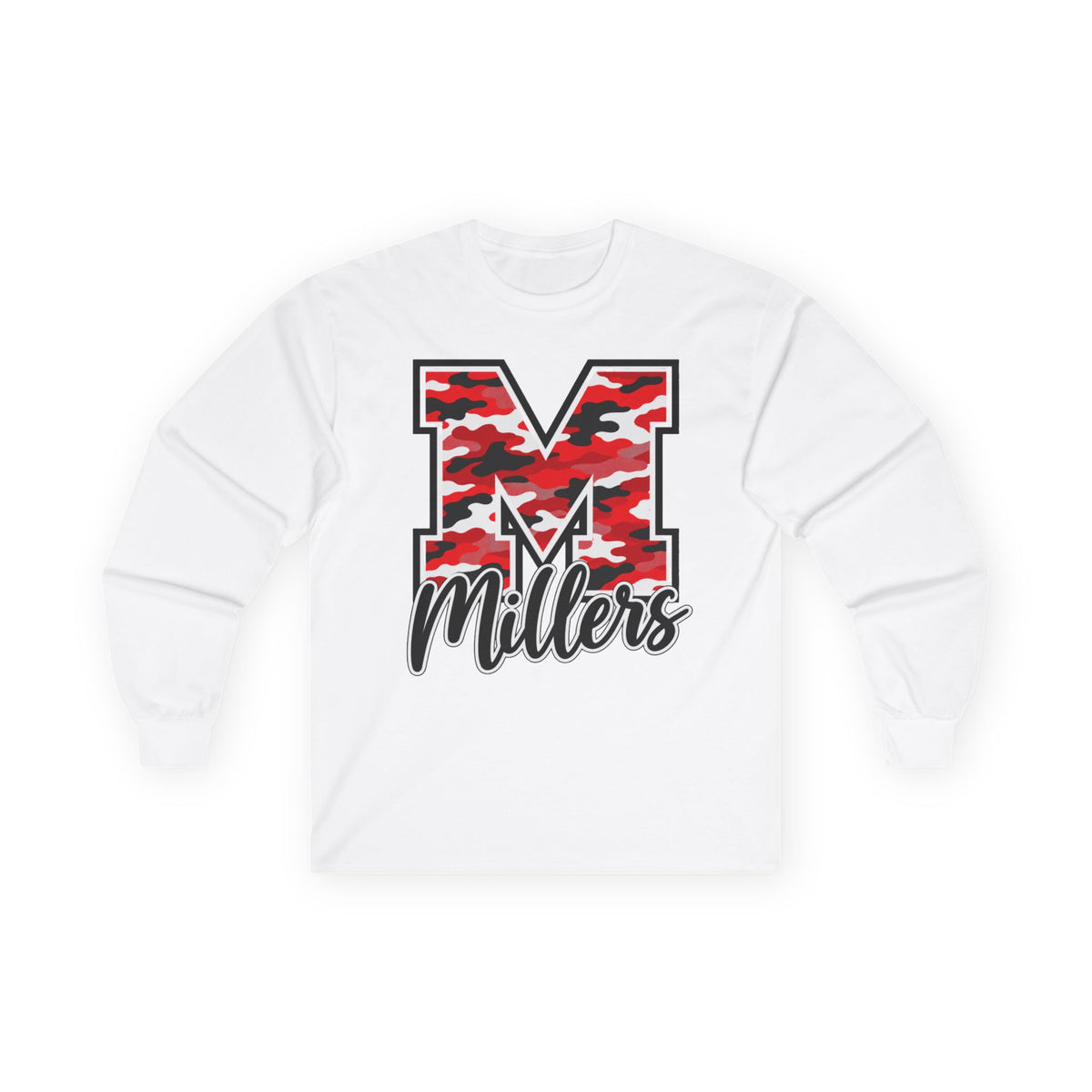 Millers Red Camo "M" Long Sleeve Tee