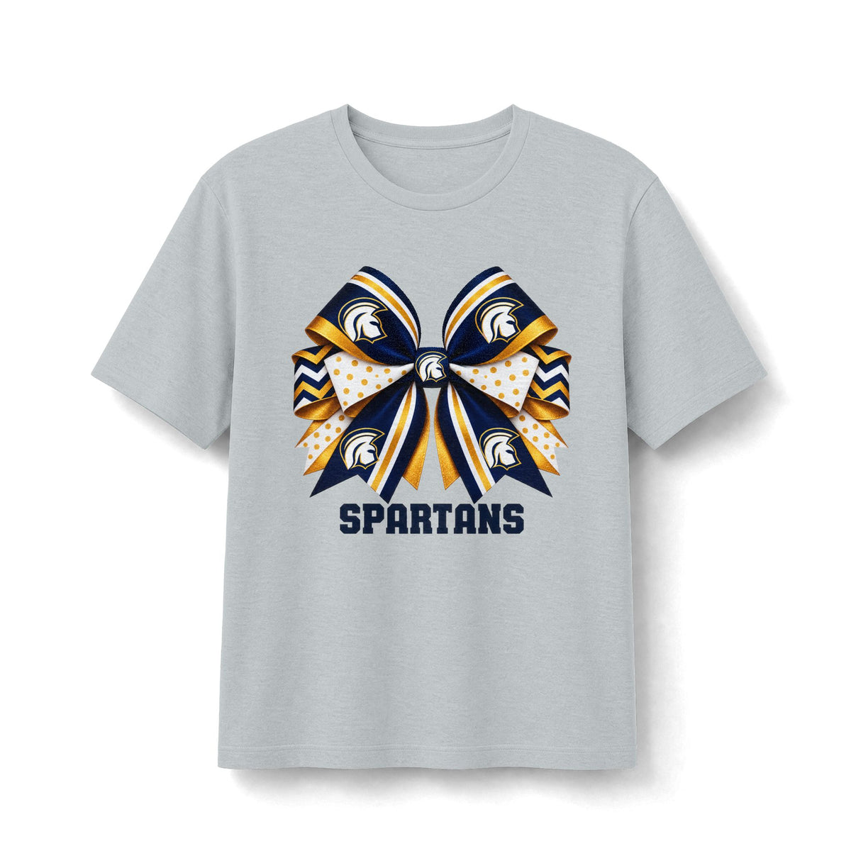 Academy of Blanchard Spartans Bow T-Shirt - Navy and Gold School Tee