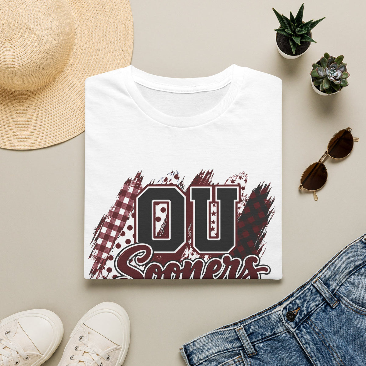 Sooners Mixed-Print Unisex Softstyle T-Shirt
