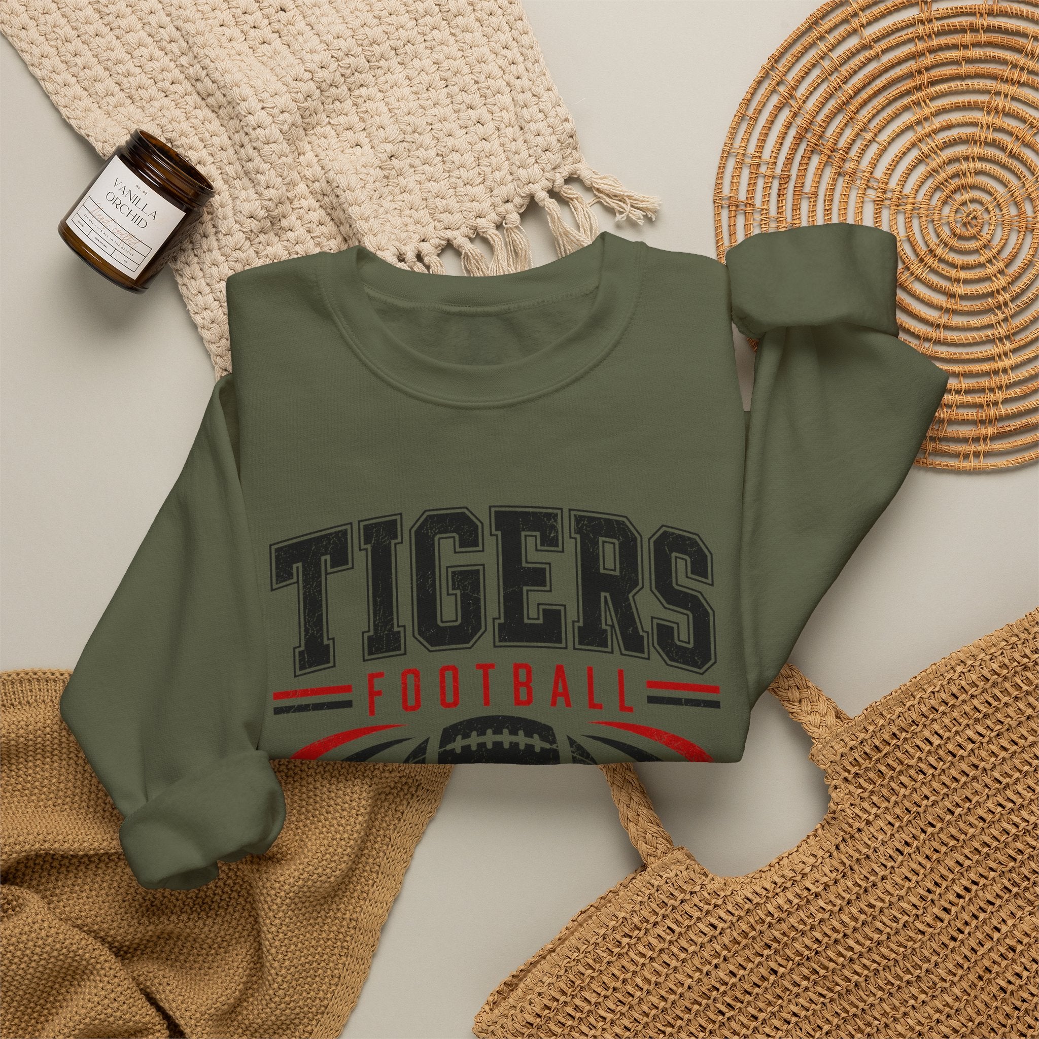 Tigers Football Vintage Logo Sweatshirt | Team Spirit Pullover