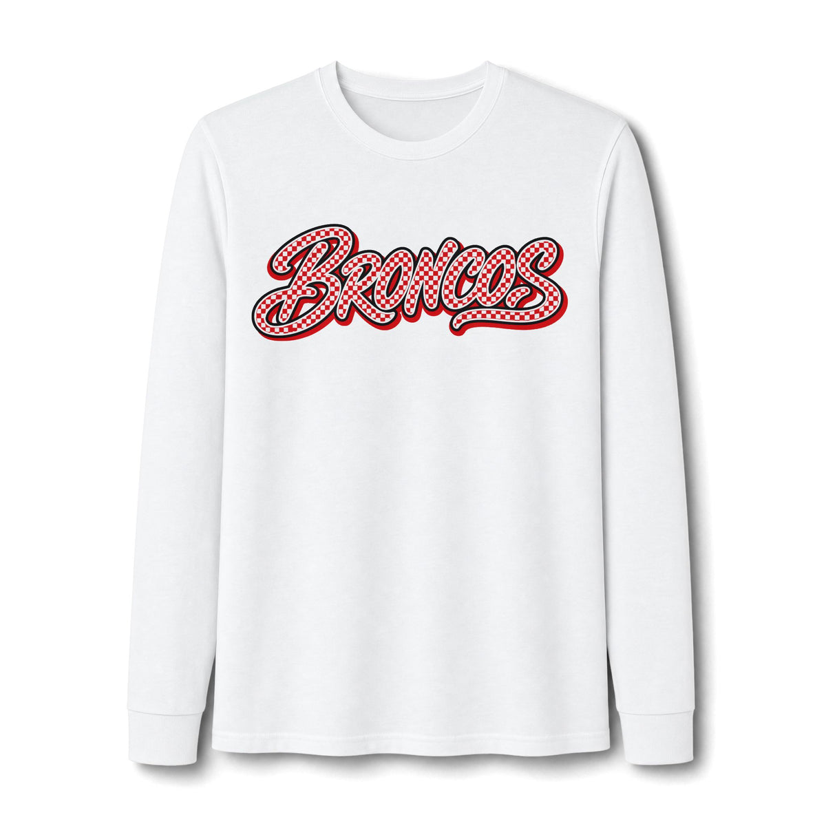 Broncos Checkered Script Tri-Blend Long Sleeve Tee