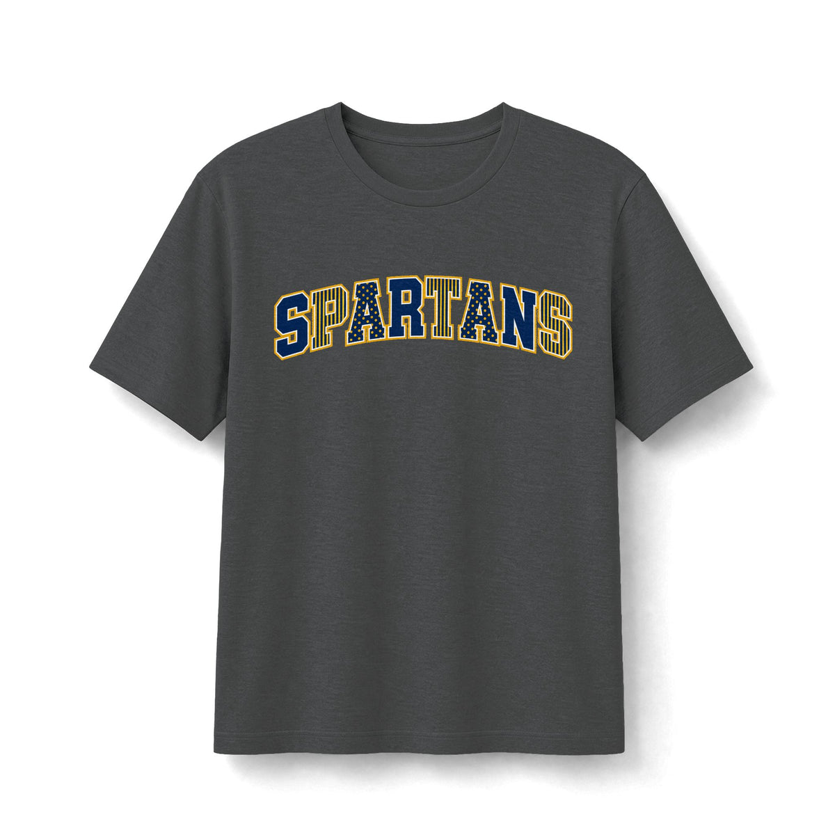 Spartans Mixed-Pattern T-Shirt - Navy and Gold Academy Tee
