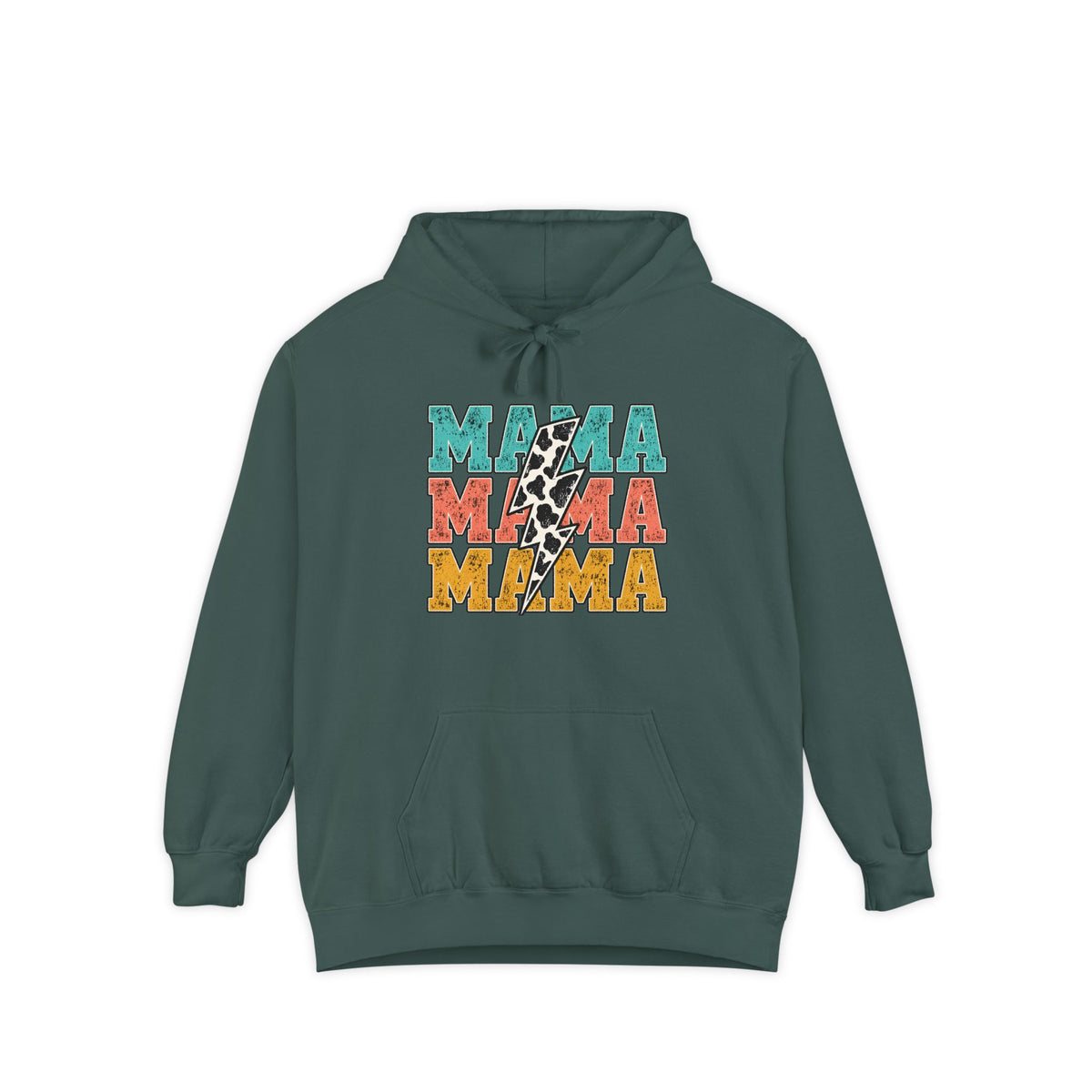 Retro MAMA Cow Print Hoodie