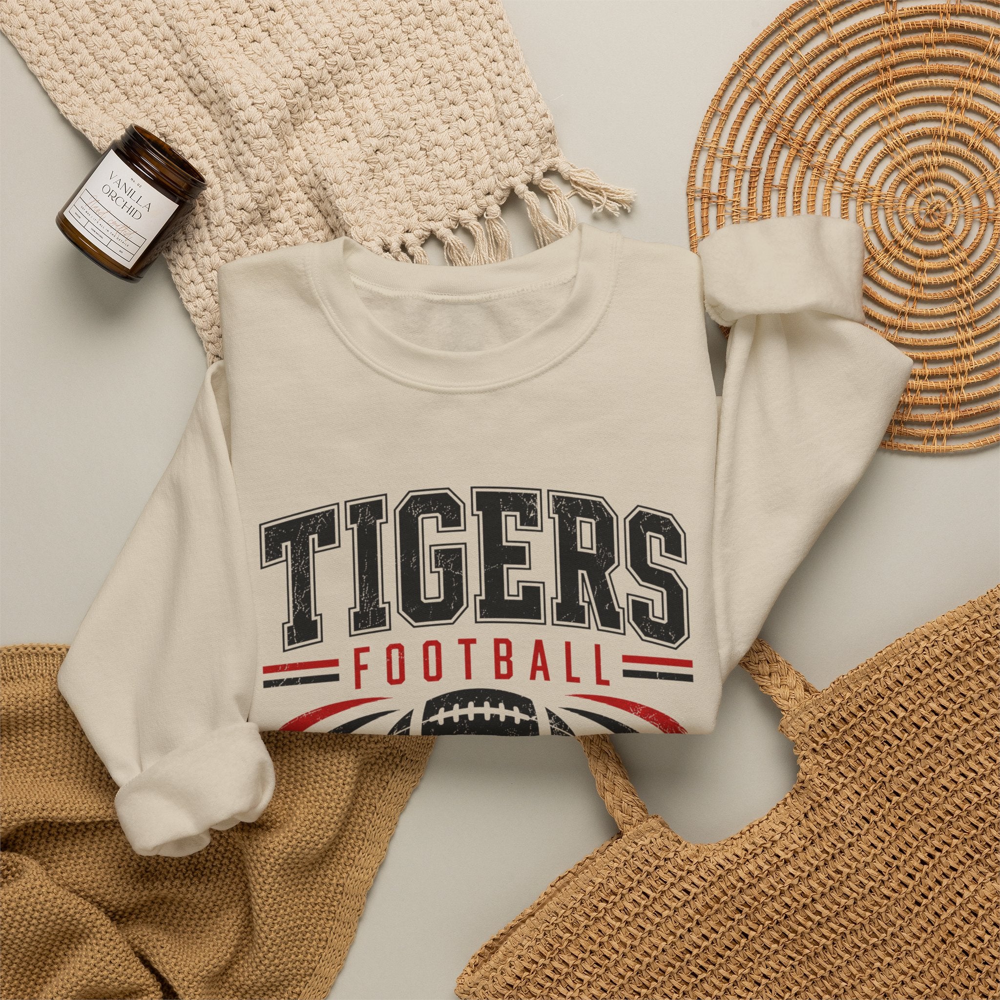 Tigers Football Vintage Logo Sweatshirt | Team Spirit Pullover