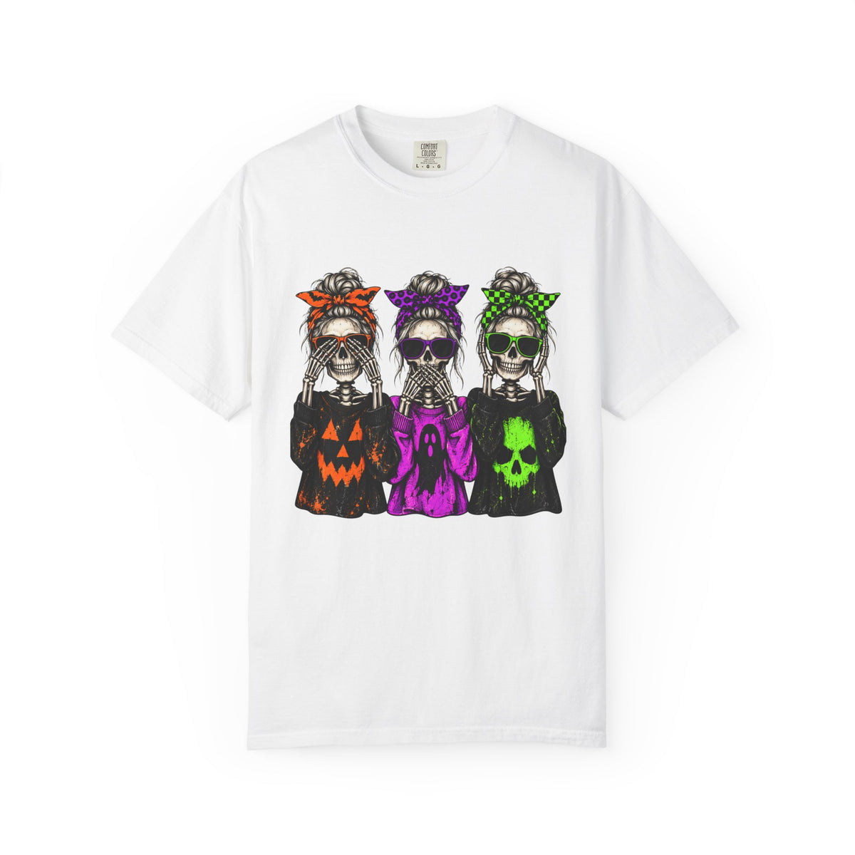 Halloween Skeletons T-Shirt - Colorful Spooky Graphic Tee