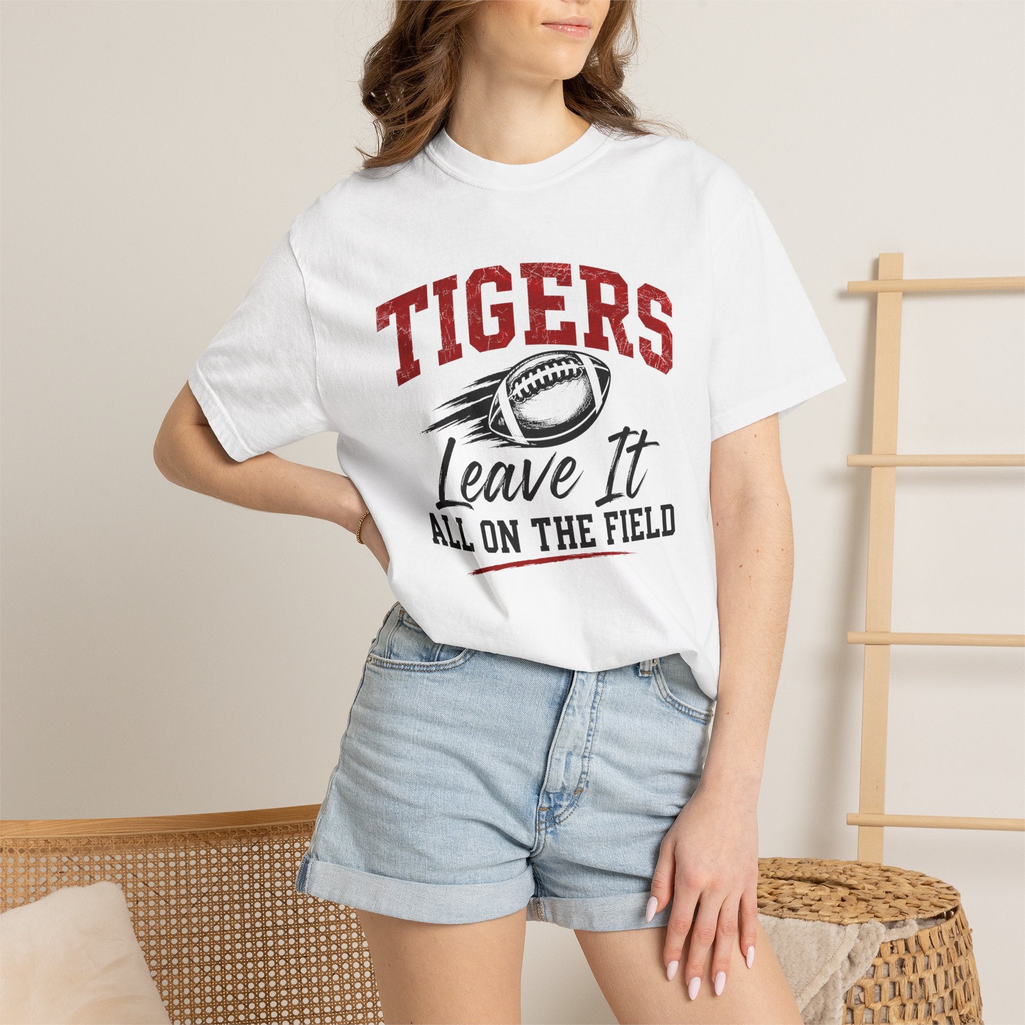 Tigers Leave It All on the Field/Comfort Colors Football Tee