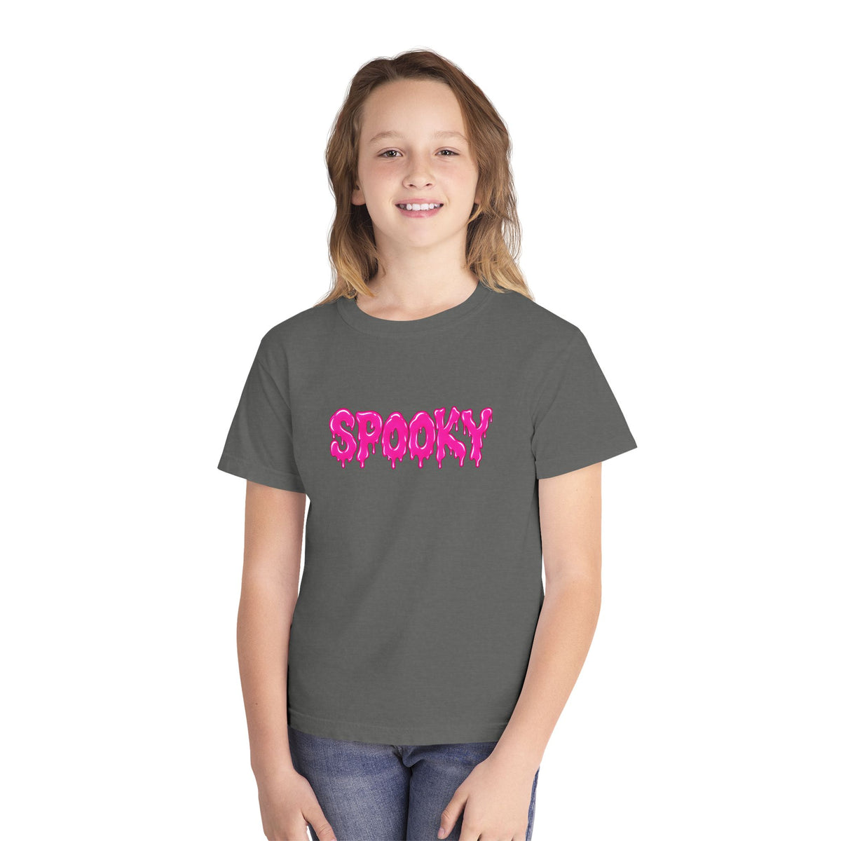 Neon Spooky Halloween T-Shirt - Pink Drip Youth