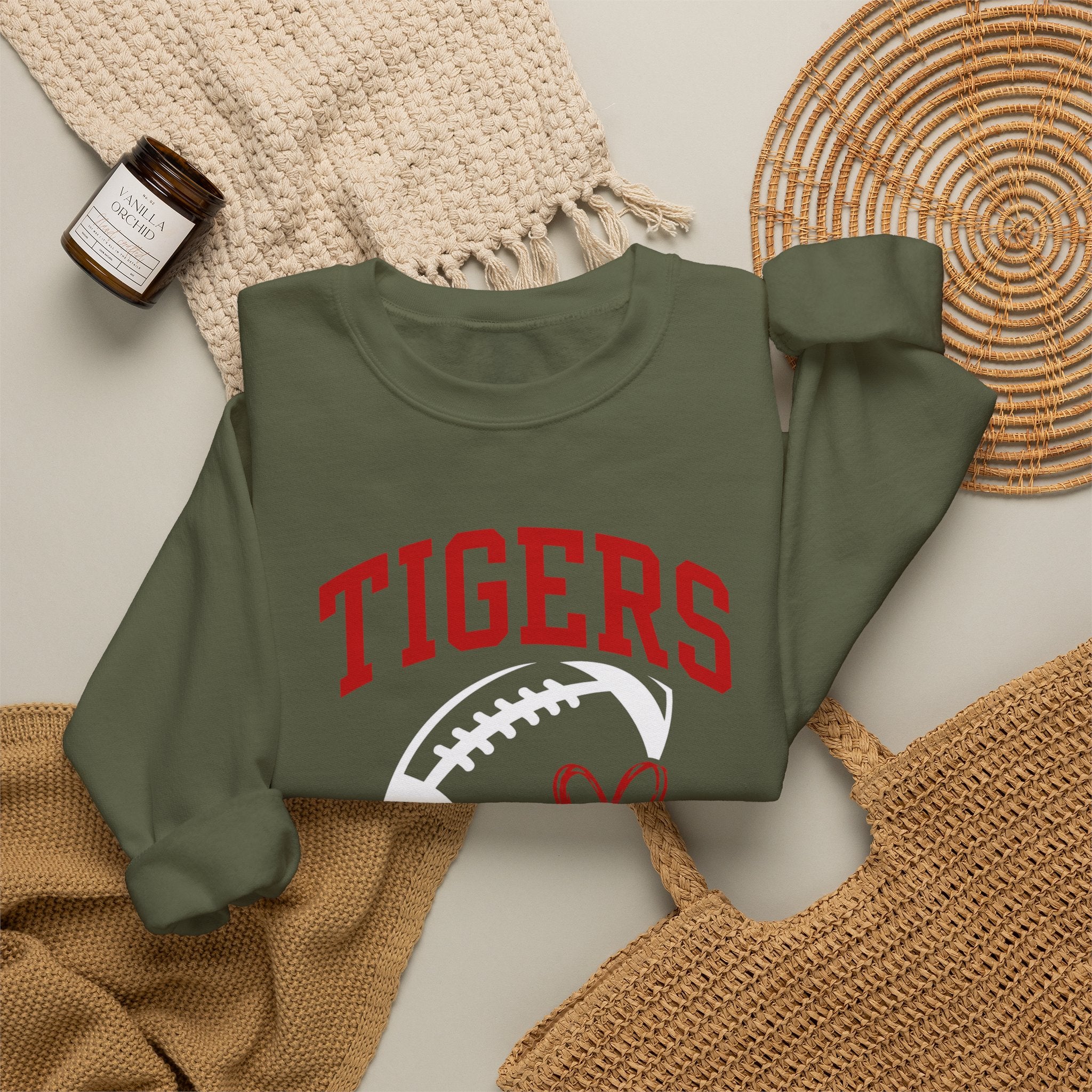 Tigers Football Crewneck Sweatshirt/Game Day Spirit Wear