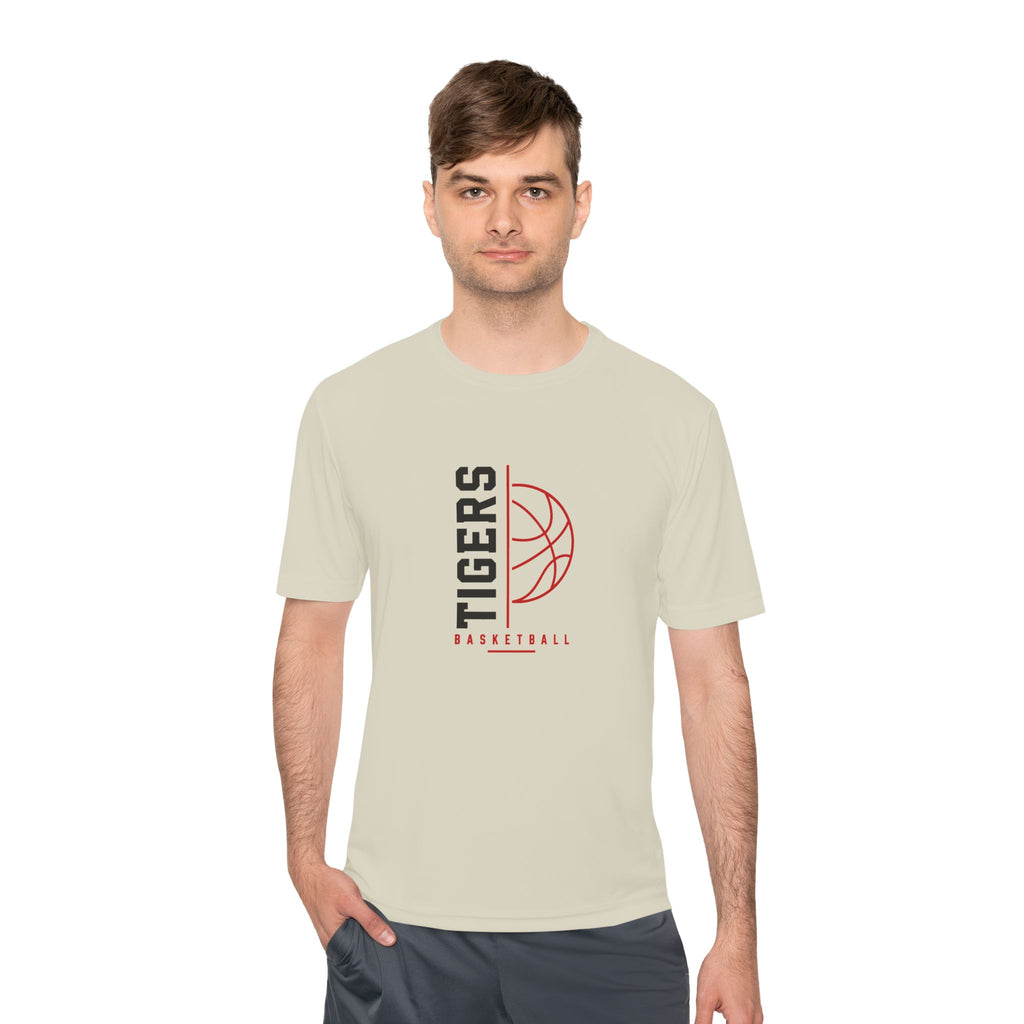 Tigers Basketball Tee - Vertical Logo Moisture-Wicking Shirt