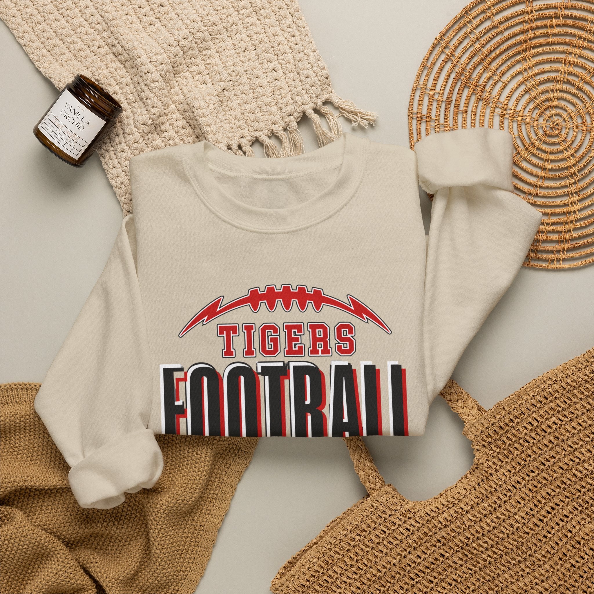Tigers Football Crewneck Sweatshirt | Game Day Spirit Wear
