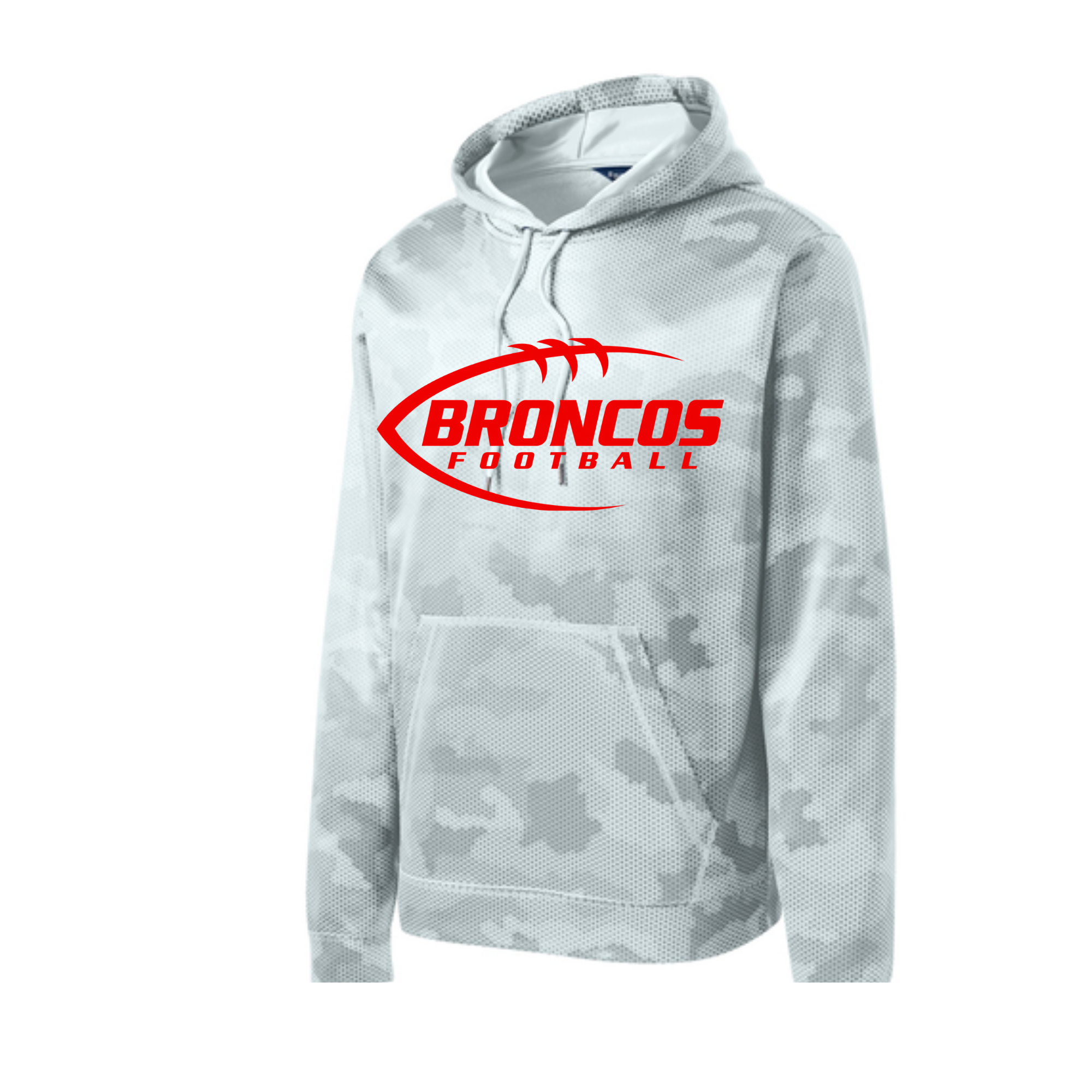 Broncos Football CamoHex Hoodie - Red Football Graphic Hoodie
