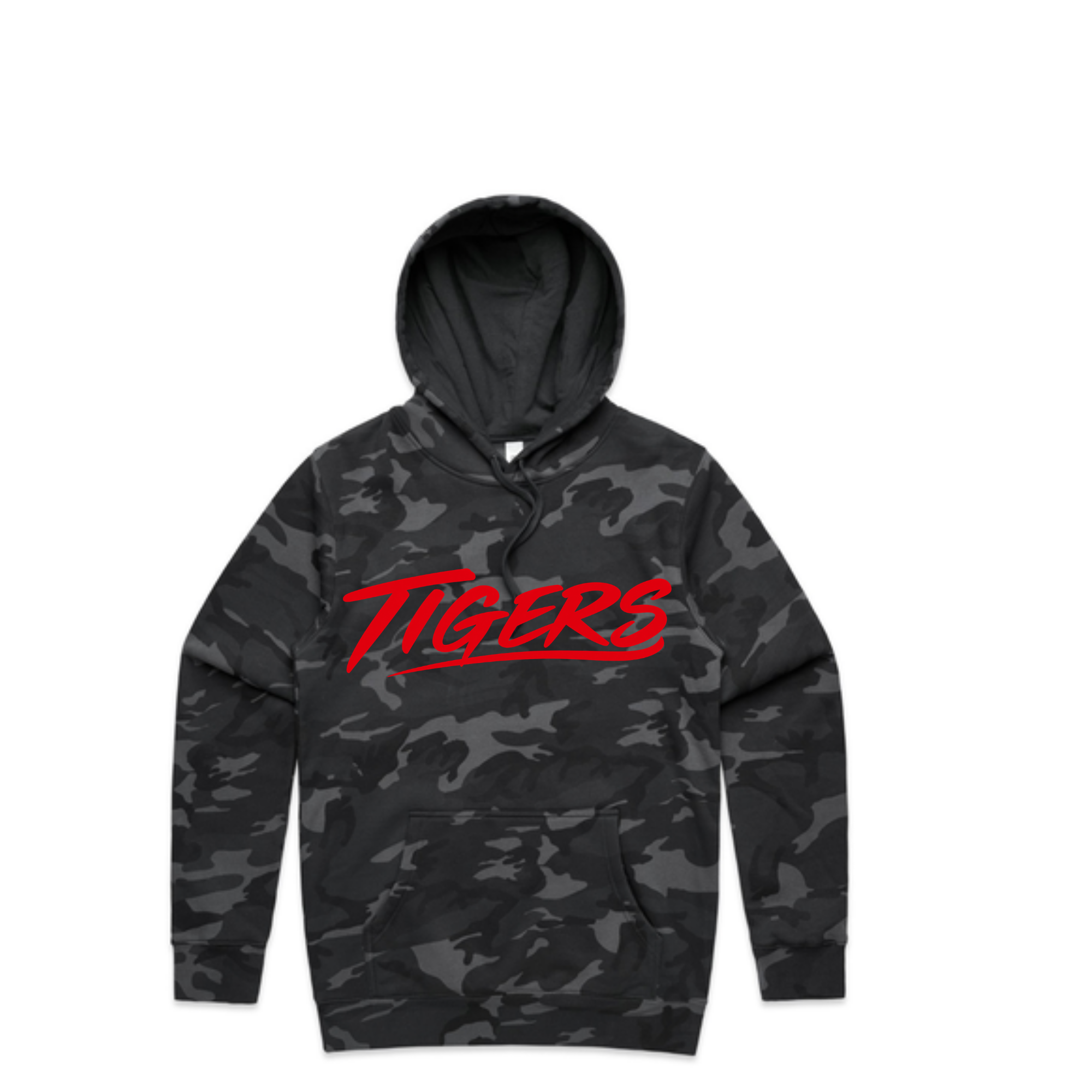 Tigers Script Camo Hoodie - Red Classic Script Pullover