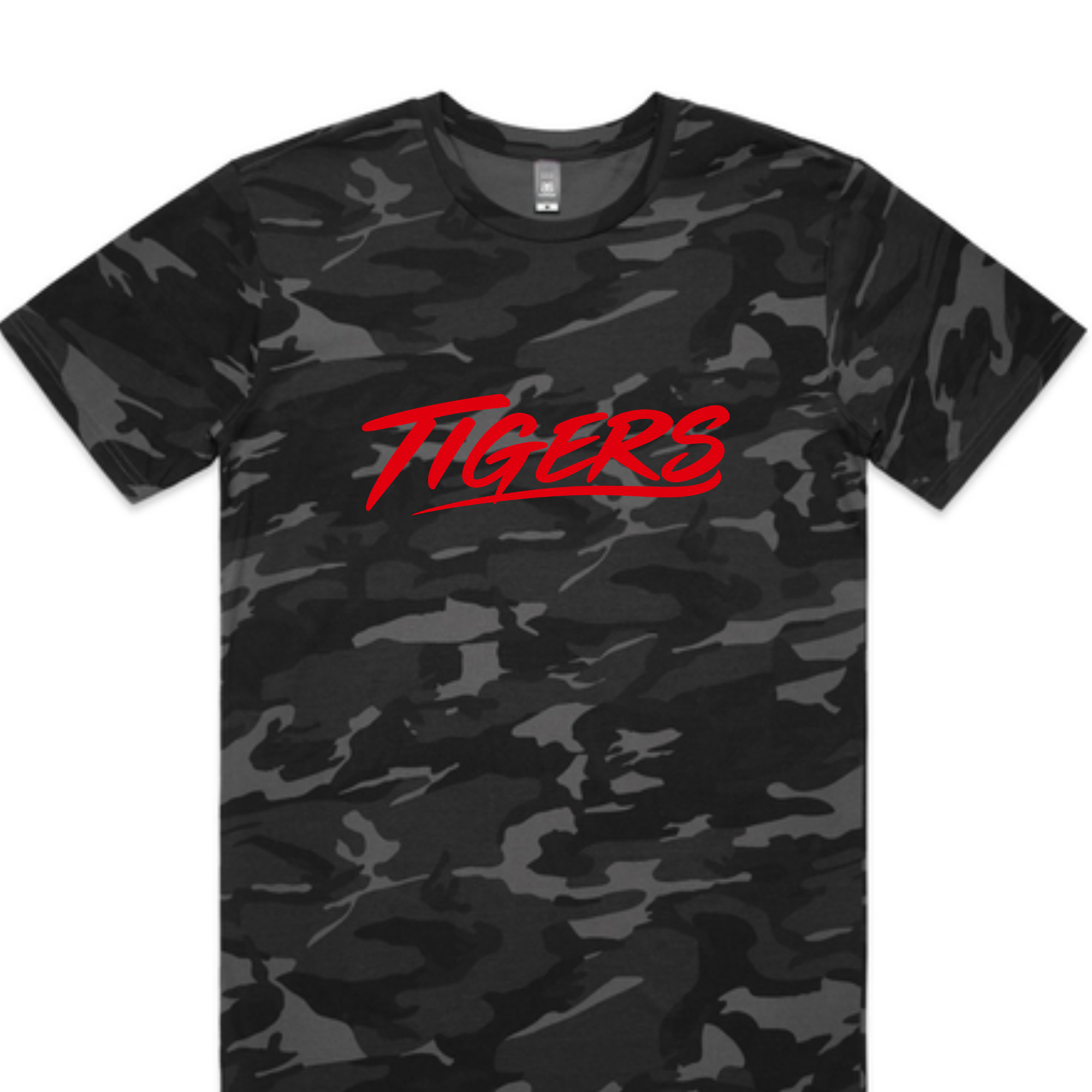 Tigers Football Camo Tee - Red Football Graphic T-Shirt